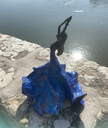 gracias a la vida azul bronze oeuvre unique